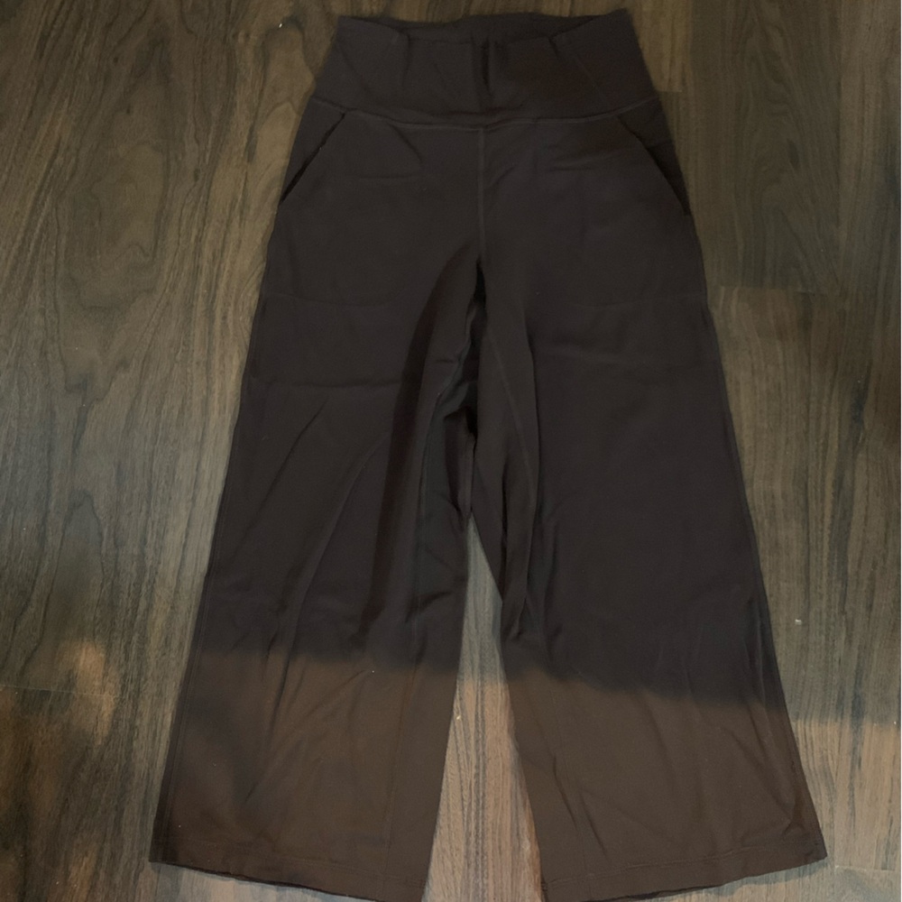 Brown cropped Wide-Leg Pants